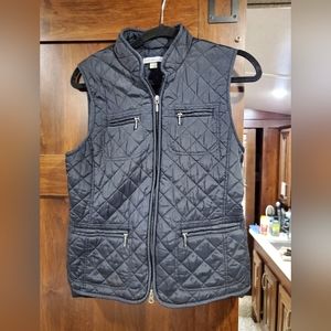 Croft and Barrow Black Fitted Quilted Vest sz S